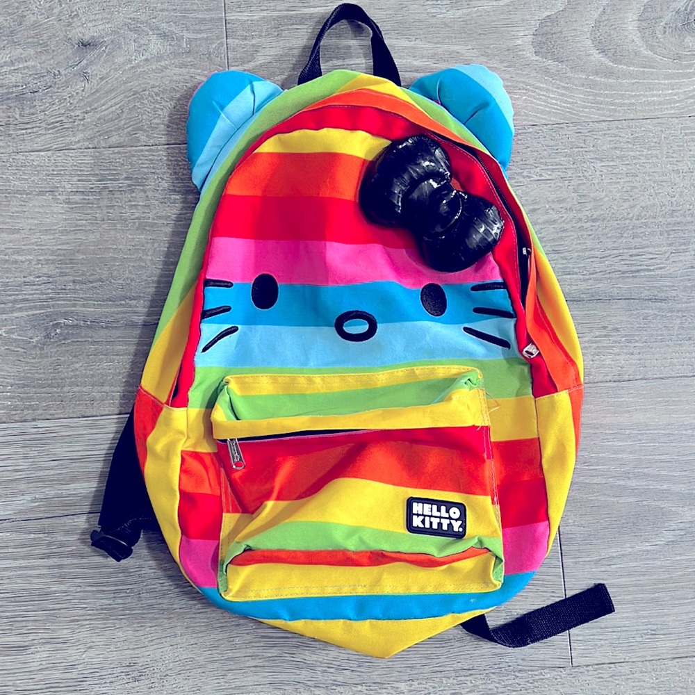 Hello kitty standard size rainbow backpack